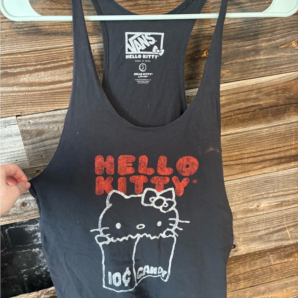 Vans Black Graphic Crop Tank Top